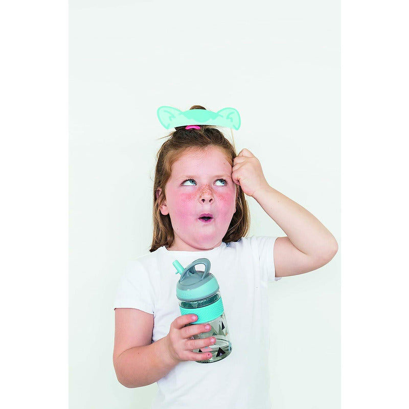 Cana, Nuby, 2 in 1, Cu pai incorporat, Din materialul ecologic tritan, Rezistenta, 360 ml, 3+ ani, Albastru - gogobaby.ro
