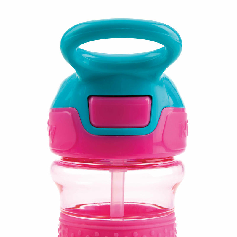 Cana sport, Nuby, Cu pai moale si pliabil, Din materialul ecologic tritan, Rezistenta, 360 ml, 3+ ani, Roz