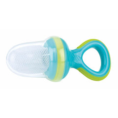 Dispozitiv de hranire, Nuby pentru fructe si legume, Include capac de protectie, 6+ luni, Albastru/Verde