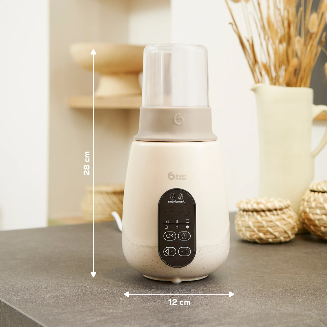 Babymoov - Incalzitor si sterilizator biberoane (recipiente) pentru casa si masina NutriSmart+ Mineral Beige