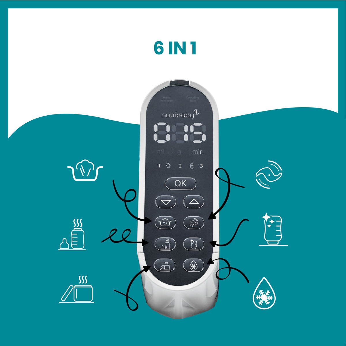 Babymoov - Robot multifunctional 5 in 1 Nutribaby (+) Industrial Grey - gogobaby.ro