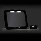 Oglinda auto, Jane, Pentru masina, Cu iluminare LED, Include telecomanda pentru pornire si oprire usoara, Din sticla rezistenta la spargere, 28 x 7 x 20 cm, Black