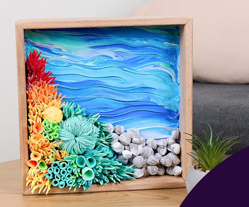 Set creatie Wood & Craft - Succulents, 21*21cm - Ocean Calm - gogobaby.ro