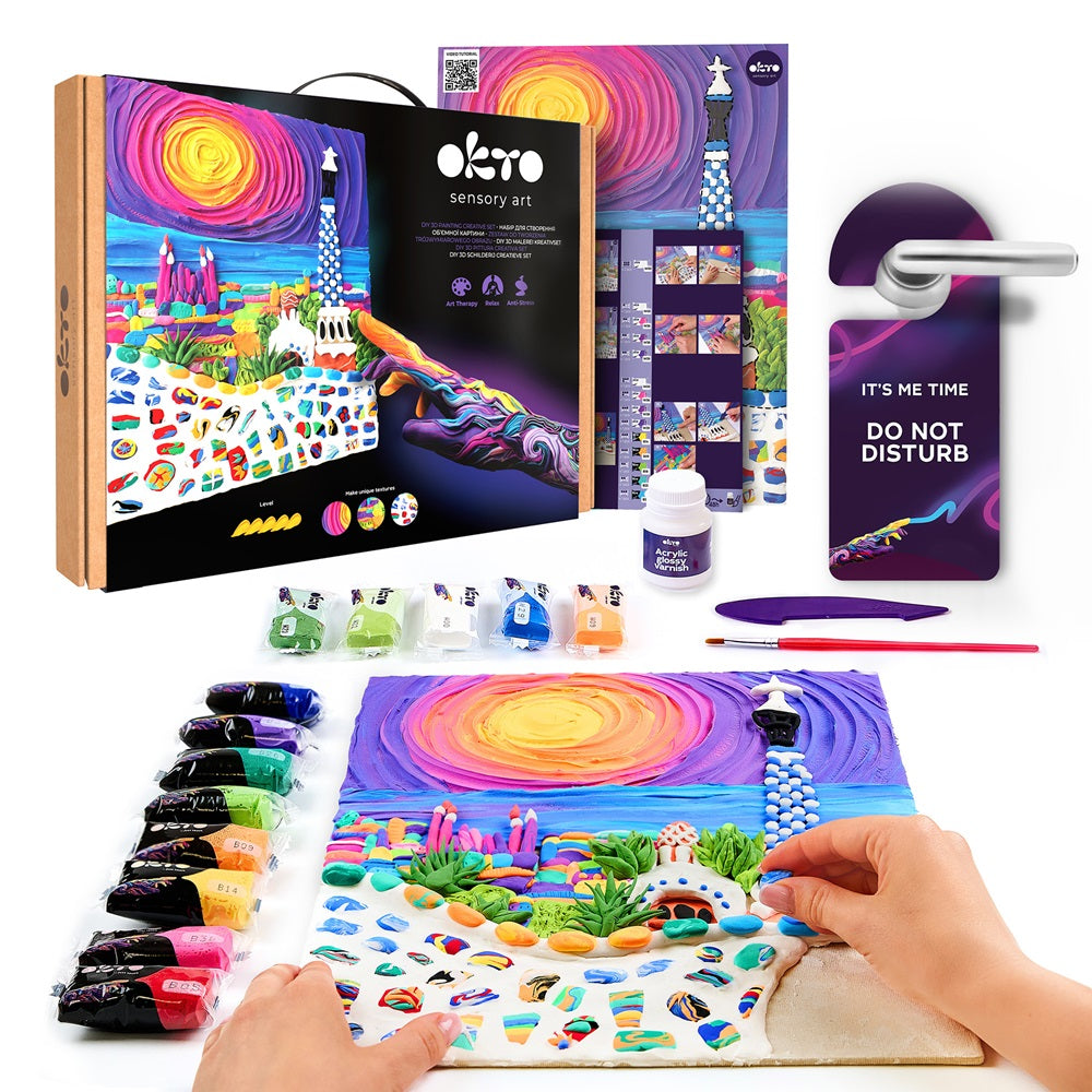 Set pictura 3D cu argila usoara, 30*40cm - Park Guell Barcelona - gogobaby.ro