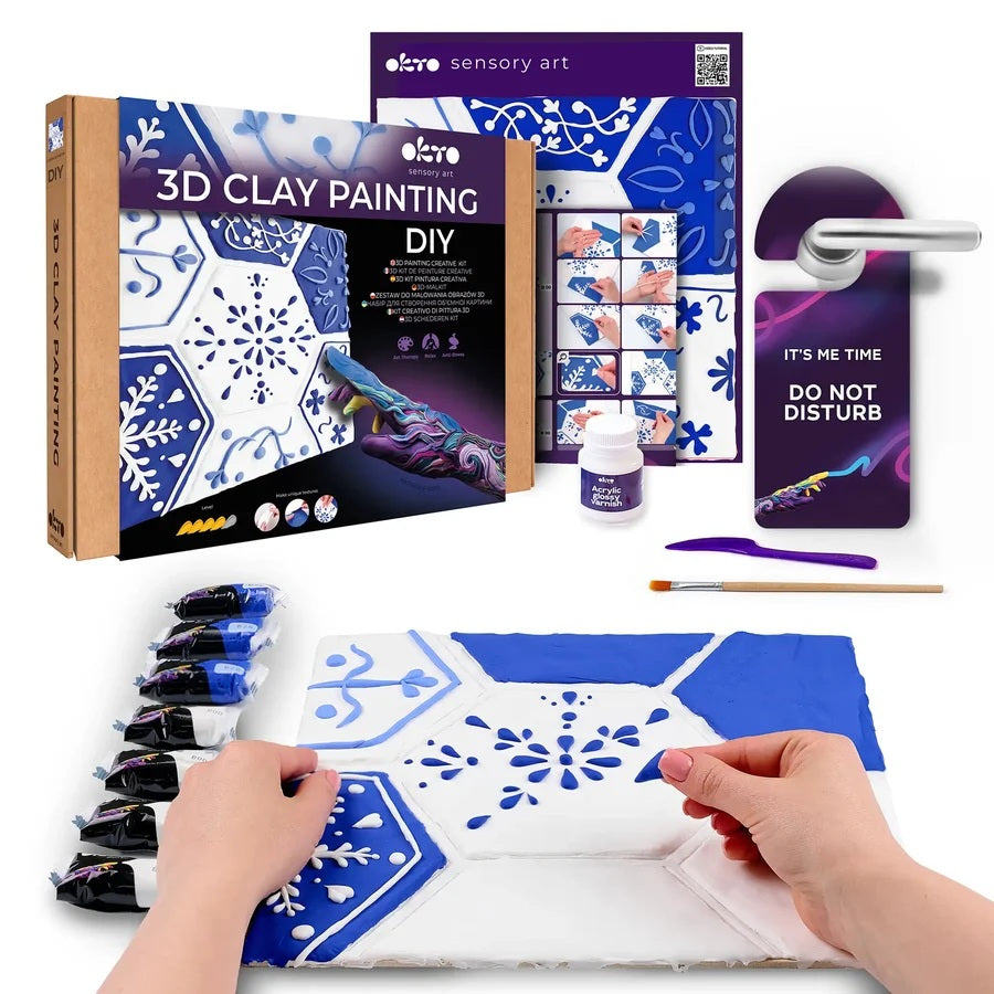 Set creativ de modelaj 3D OKTO Lisbon Azulejos, Air Clay, 14 ani+