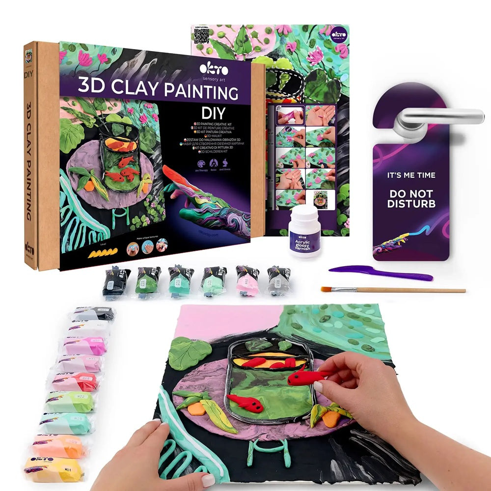 Set creativ de modelaj 3D OKTO The Little Goldfish, Air Clay, 14 ani+