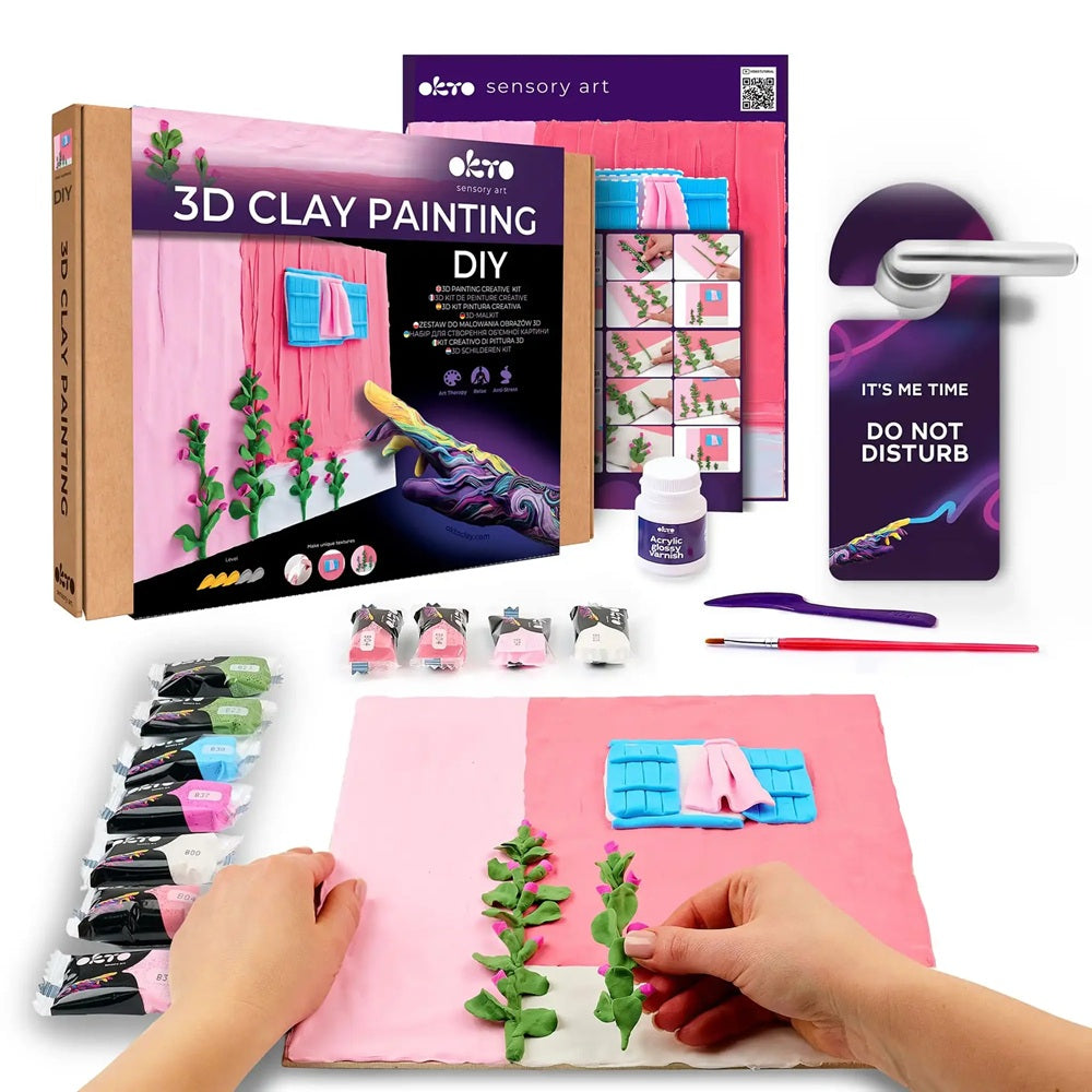 Set creativ de modelaj 3D OKTO Pink Morning, Air Clay, 14 ani+