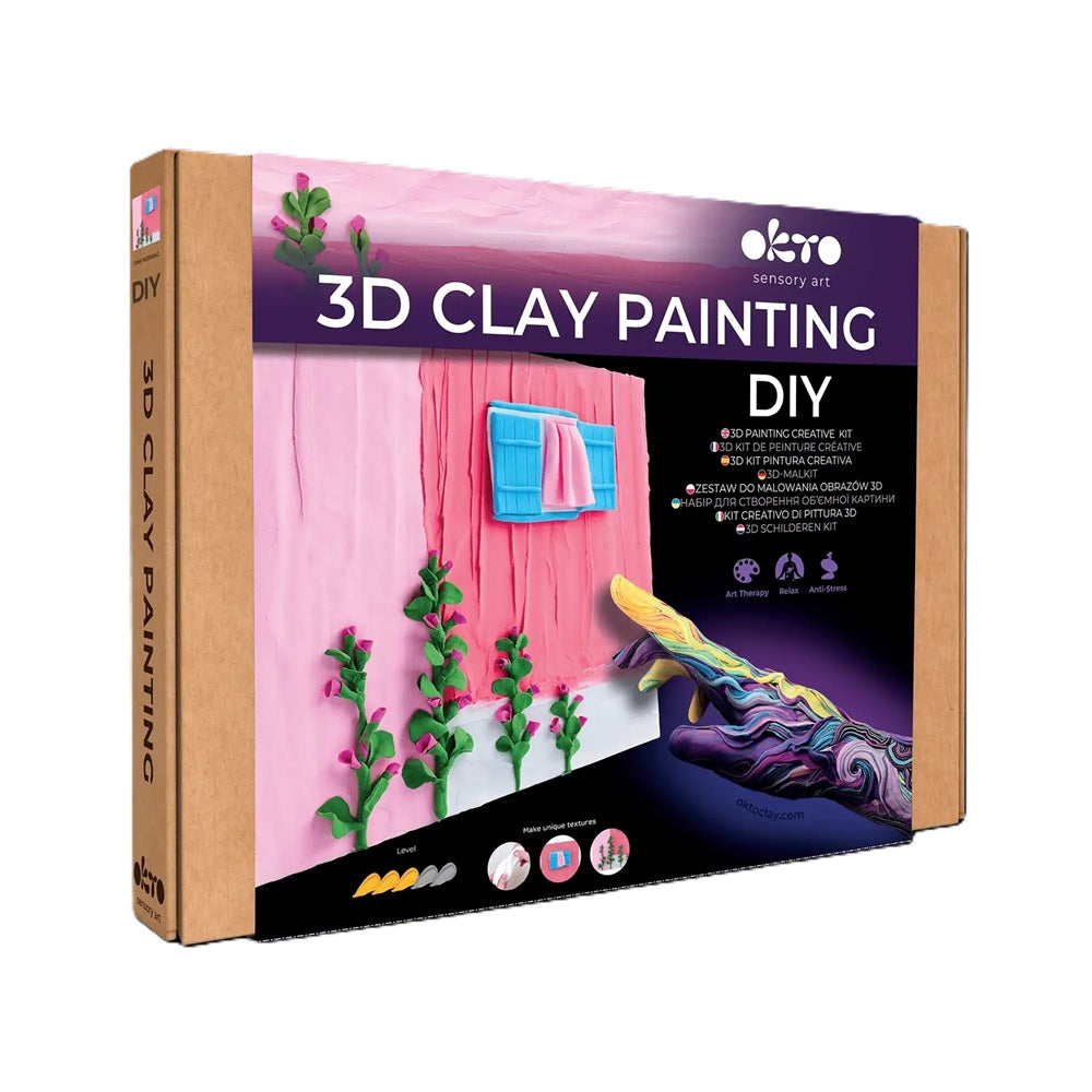 Set creativ de modelaj 3D OKTO Pink Morning, Air Clay, 14 ani+