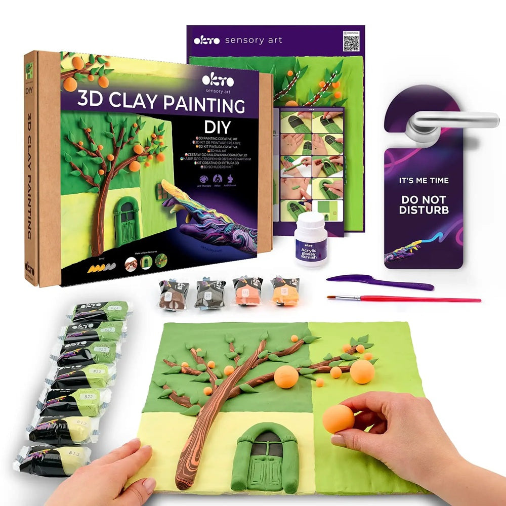 Set creativ de modelaj 3D OKTO Orange Siesta, Air Clay, 14 ani+