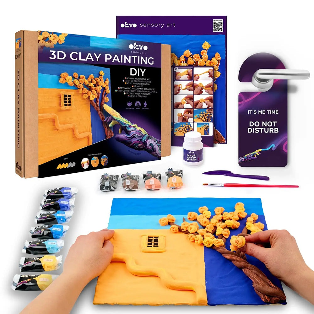 Set creativ de modelaj 3D OKTO Golden Afternoon, Air Clay, 14 ani+