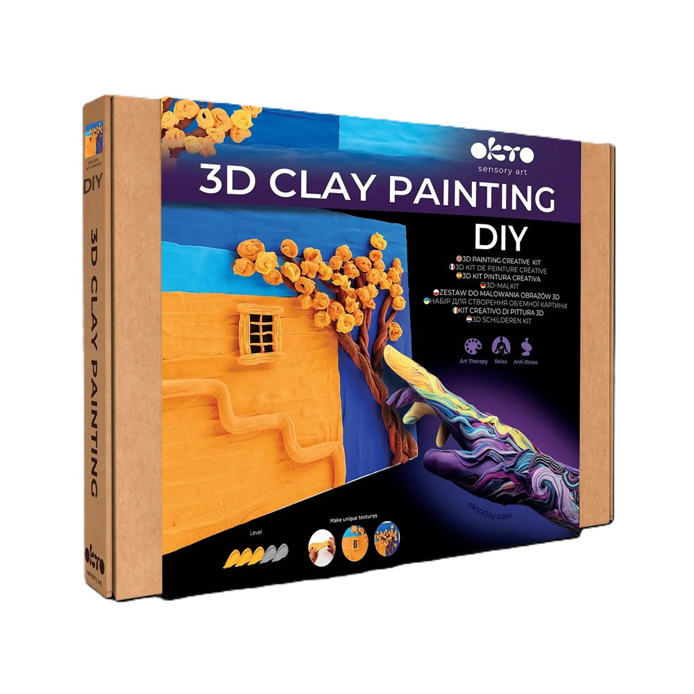 Set creativ de modelaj 3D OKTO Golden Afternoon, Air Clay, 14 ani+