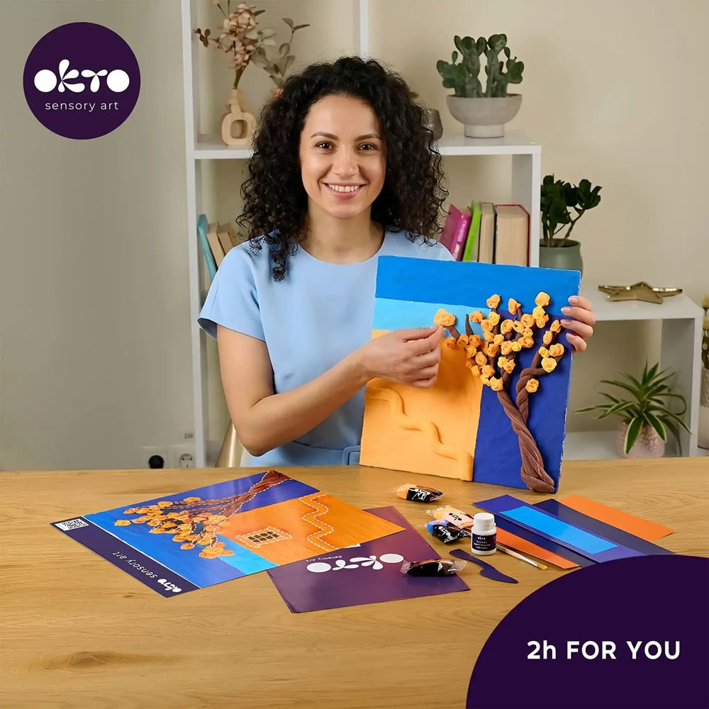 Set creativ de modelaj 3D OKTO Golden Afternoon, Air Clay, 14 ani+