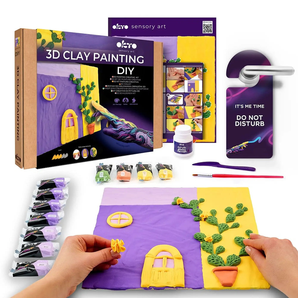 Set creativ de modelaj 3D OKTO Lavender Midday, Air Clay, 14 ani+