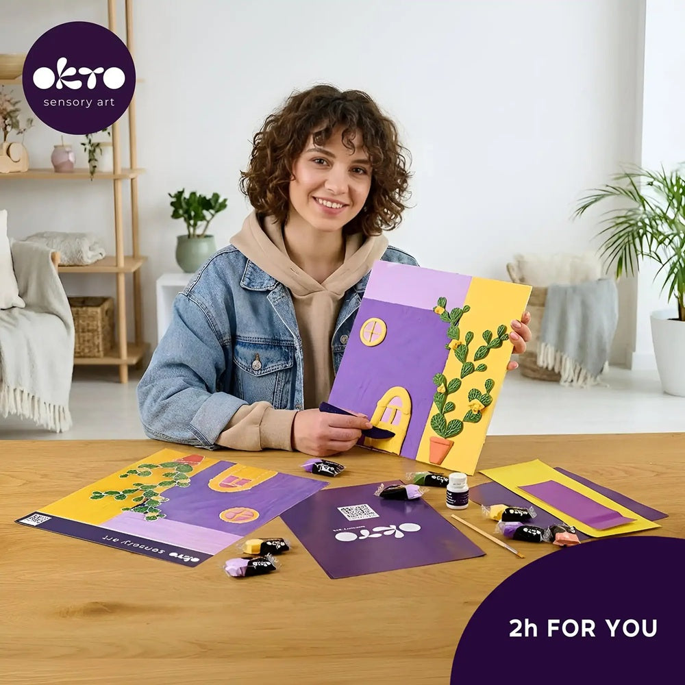Set creativ de modelaj 3D OKTO Lavender Midday, Air Clay, 14 ani+