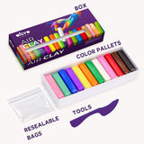 Set de modelaj OKTO Air Clay, 12 culori, 72 g, 3 ani+