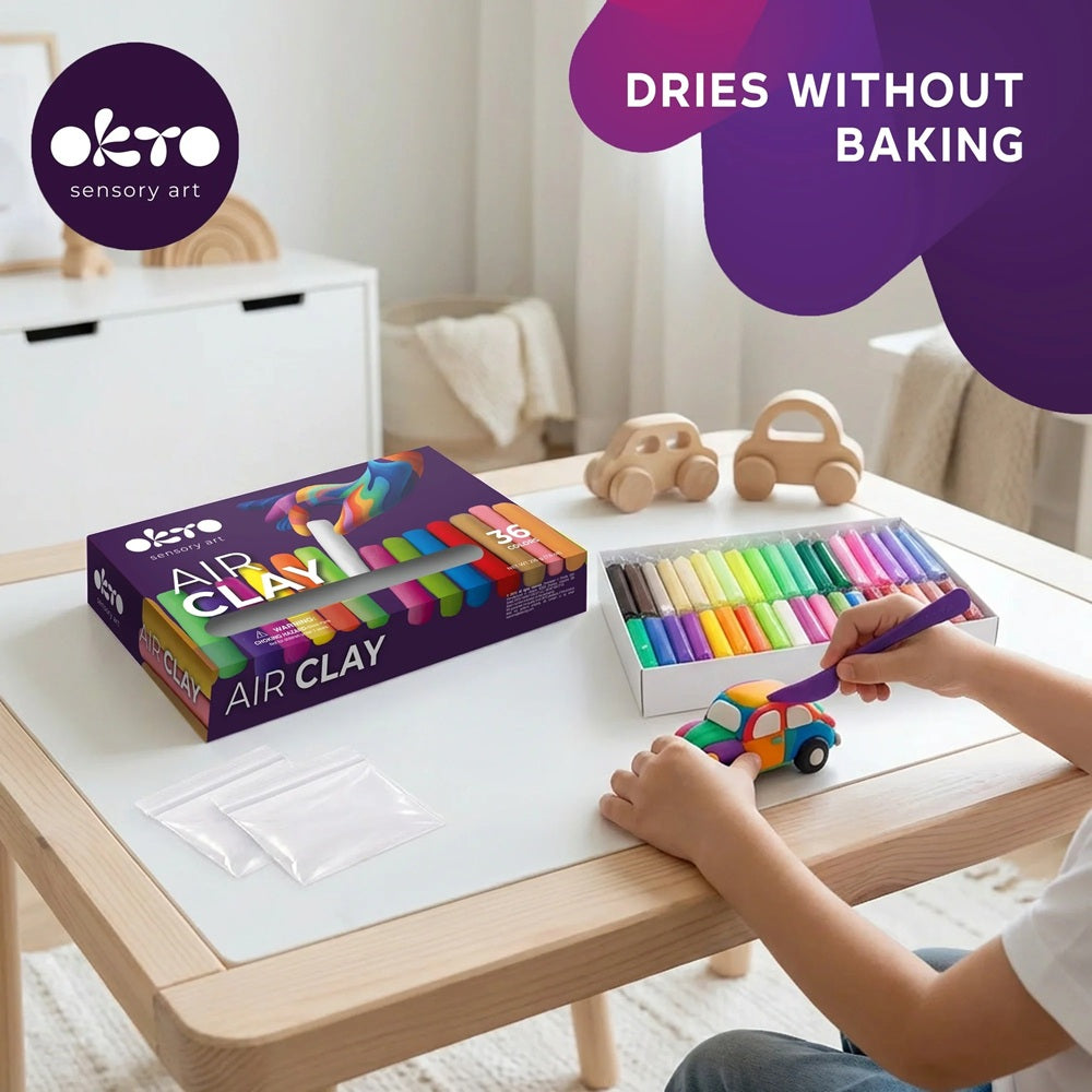 Set de modelaj OKTO Air Clay, 36 culori, 216 g, 3 ani+