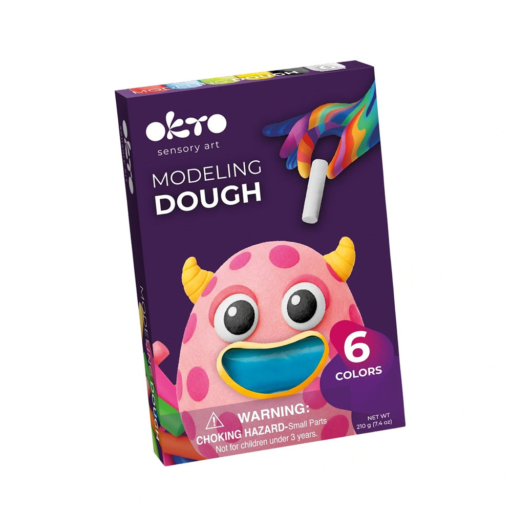 Set de plastilină pentru modelaj OKTO, 6 culori, 210 g, 3 ani+