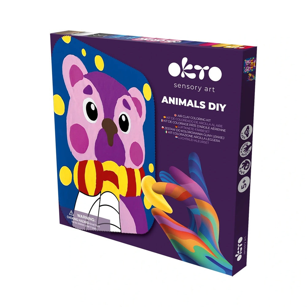 Set creativ de modelaj 3D OKTO Ursuleț, Air Clay, 24 × 24 cm, 5 ani+