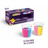 Set de plastilină pentru modelaj OKTO, 6 culori în 2 recipiente, 200 g, 3 ani+