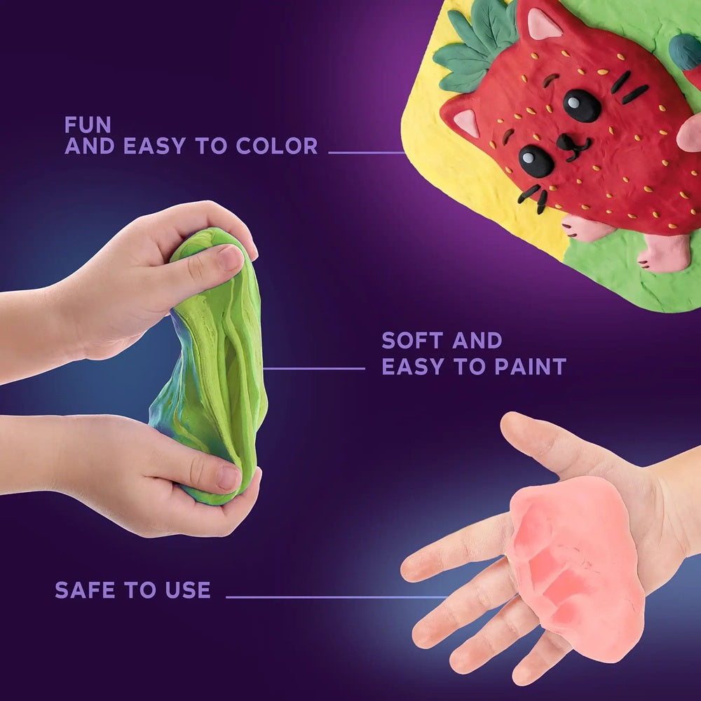 Set creativ de modelaj 3D OKTO Pisoi, Air Clay, 24 × 24 cm, 5 ani+