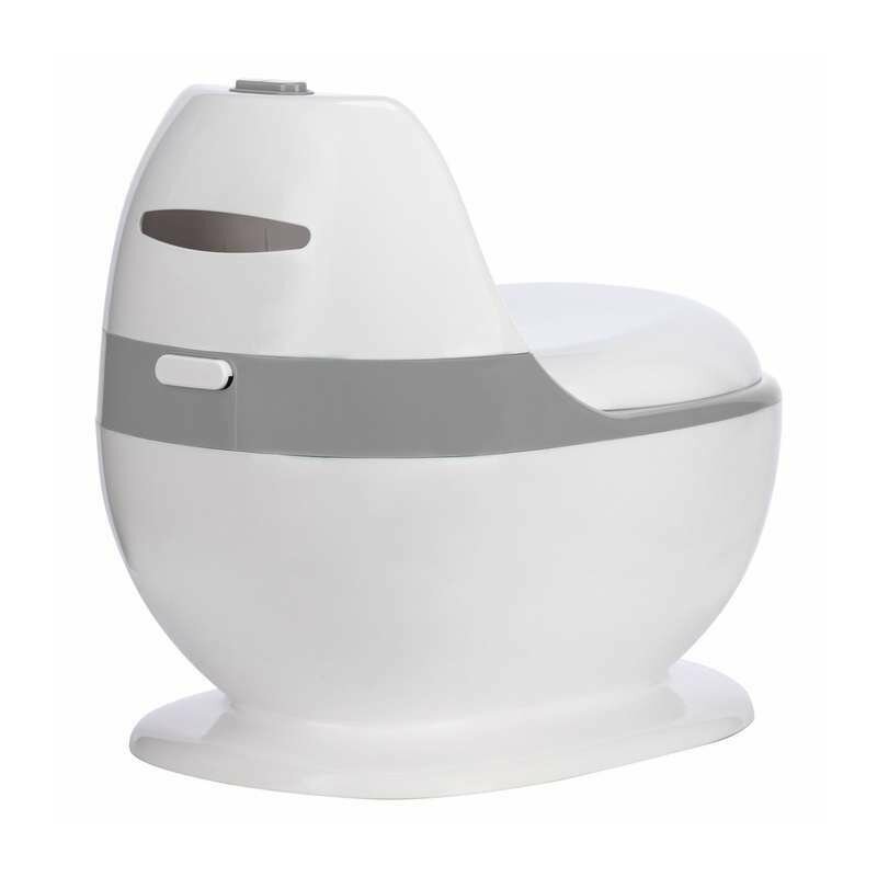 Olita educativa, FreeON, Trainer, Minitoaleta, Cu spatiu pentru hartie/servetele, Cu sunet realist de tras apa, Pana la 25 kg, 3 ani+, White/Grey - gogobaby.ro