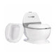 Olita educativa, FreeON, Trainer, Minitoaleta, Cu spatiu pentru hartie/servetele, Cu sunet realist de tras apa, Pana la 25 kg, 3 ani+, White/Grey