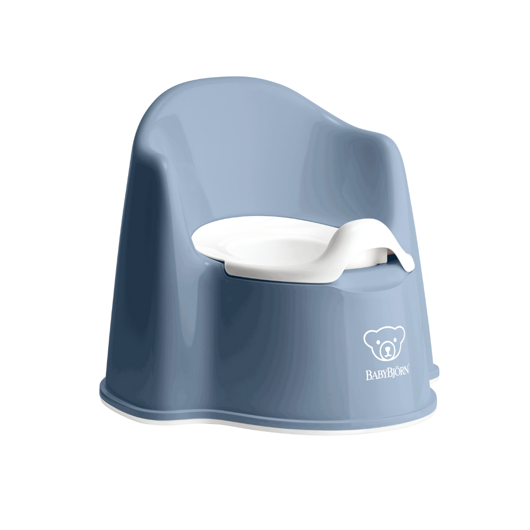 BabyBjorn - Olita cu protectie spate Potty Chair Deep blue/White - gogobaby.ro