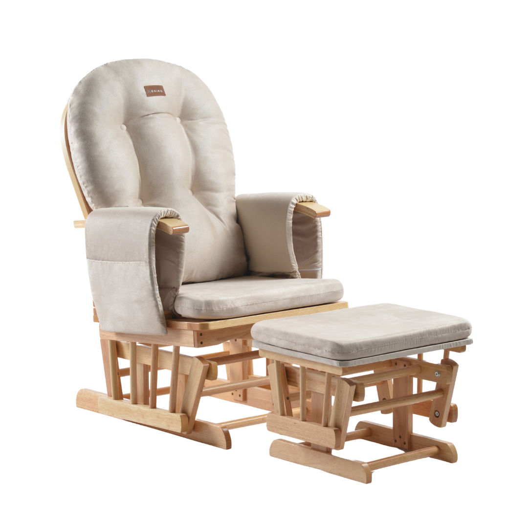 ONINO - Fotoliu reglabil pentru alaptare, cu suport de picioare inclus, CALM.me, Natural Beige - gogobaby.ro