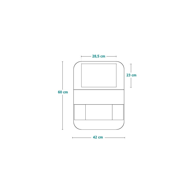 Organizator auto, Lionelo, Cu 5 buzunare de diferite dimensiuni, Cu buzunar pentru tableta, Montare cu clema, Piele ecologica, Impermeabila, Gri - gogobaby.ro