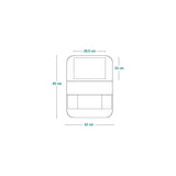 Organizator auto, Lionelo, Cu 5 buzunare de diferite dimensiuni, Cu buzunar pentru tableta, Montare cu clema, Piele ecologica, Impermeabila, Negru