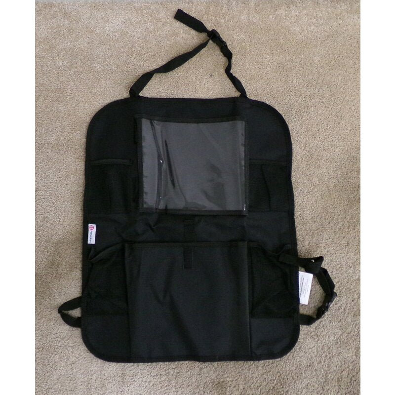Organizator auto, Petite&Mars, Cu suport pentru tableta, Cu multiple buzunare, Black - gogobaby.ro