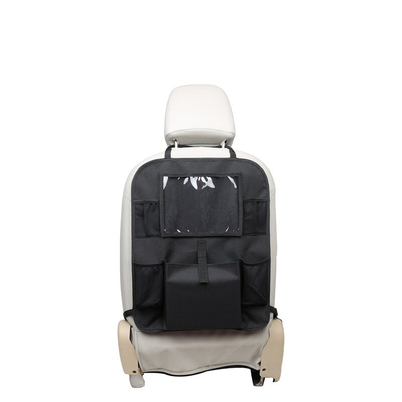Organizator auto, Petite&Mars, Cu suport pentru tableta, Cu multiple buzunare, Black