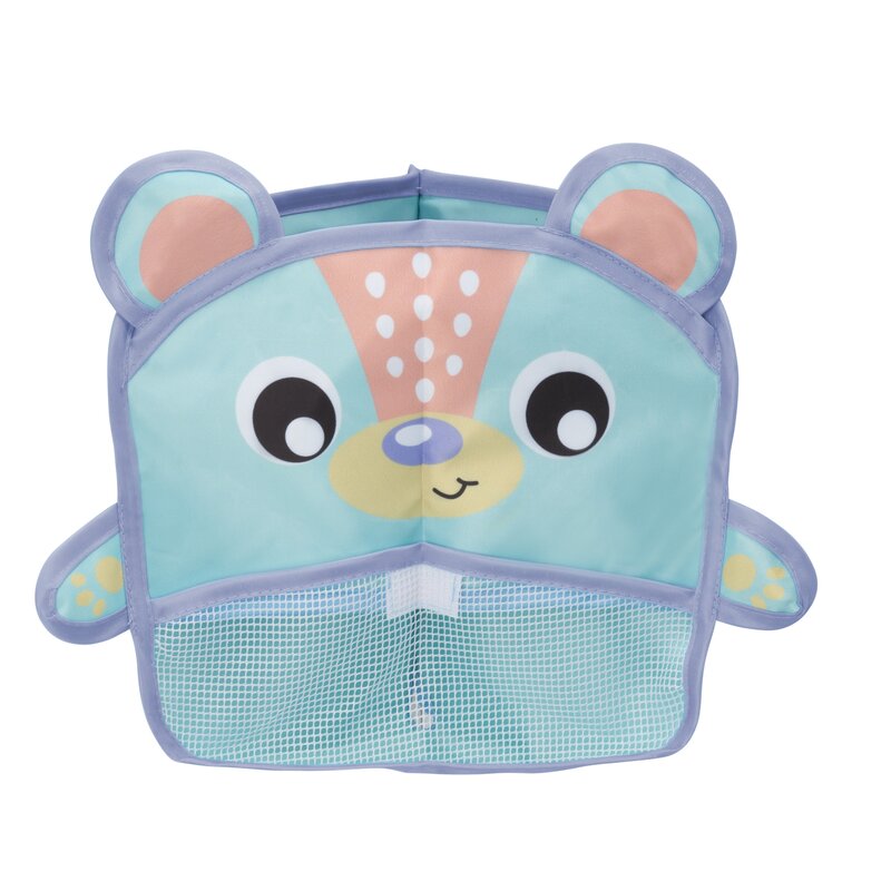 Organizator de baie, Playgro, Pentru jucarii, Cu ventuze, Rezistent la apa si mucegai, Inchidere prin velcro, 6 luni+, Bear, Multicolor