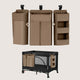 Organizator multifunctional, Lionelo, Sidepocket L, 58x11x58 cm, 3 parti independente cu multiple buzunare, Universal, Constructie ranforsata, Bej