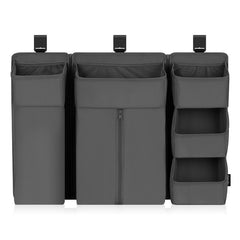 Organizator multifunctional, Lionelo, Sidepocket L, 58x11x58 cm, 3 parti independente cu multiple buzunare, Universal, Constructie ranforsata, Gri