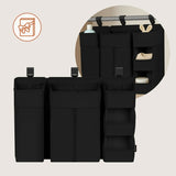 Organizator multifunctional, Lionelo, Sidepocket L, 58x11x58 cm, 3 parti independente cu multiple buzunare, Universal, Constructie ranforsata, Negru