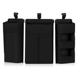 Organizator multifunctional, Lionelo, Sidepocket L, 58x11x58 cm, 3 parti independente cu multiple buzunare, Universal, Constructie ranforsata, Negru
