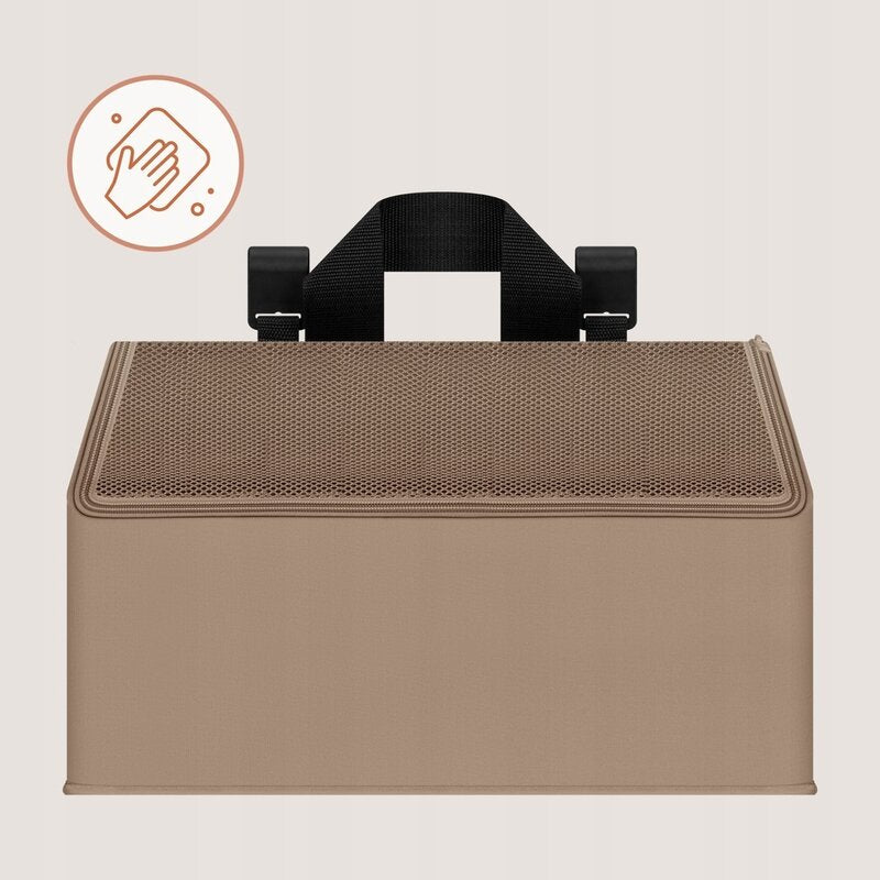 Organizator multifunctional, Lionelo, Sidepocket M, 43x15x23 cm, 3 compartimente, Universal, Constructie ranforsata, Bej