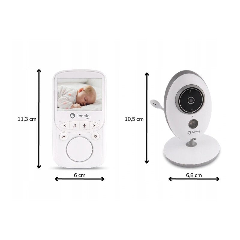 Video monitor, Lionelo, Babyline 5.1, Wireless, Cu 8 cantece de leagan, Cu doua camere independente, Mod nocturn, Utilizare 24 h fara incarcare, Alb - gogobaby.ro