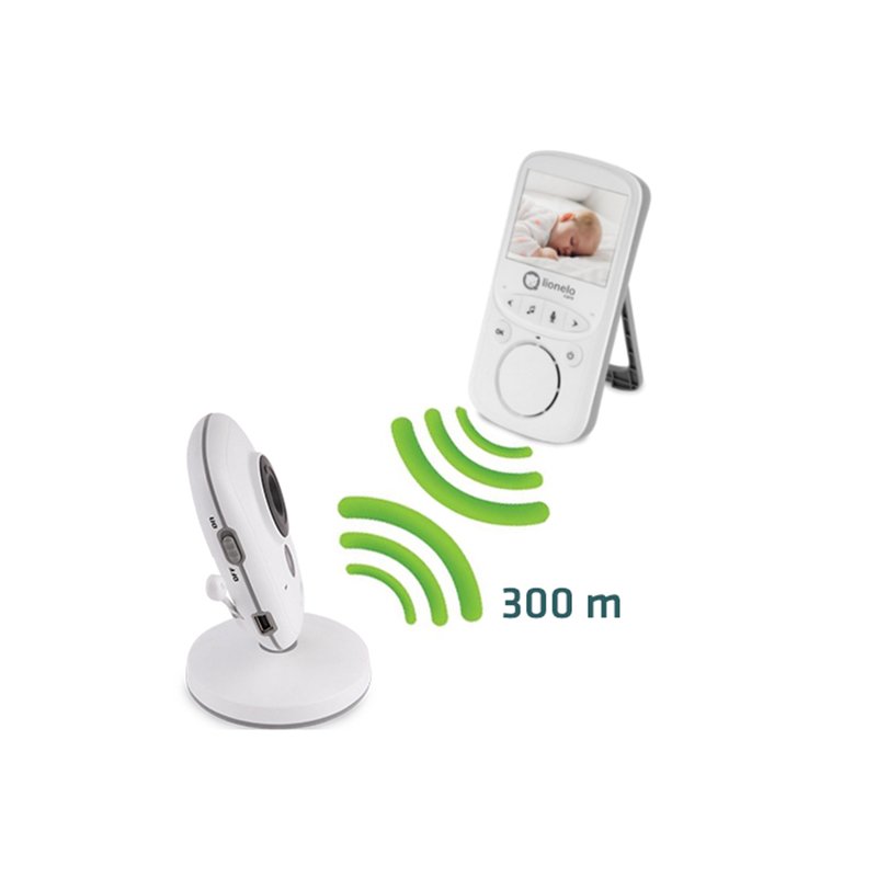 Video monitor, Lionelo, Babyline 5.1, Wireless, Cu 8 cantece de leagan, Cu doua camere independente, Mod nocturn, Utilizare 24 h fara incarcare, Alb