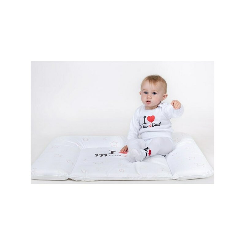 Saltea de infasat, New Baby, 50x70, Atasabila la patut, Fara substante nocive, 0 luni+, I love mum and dad