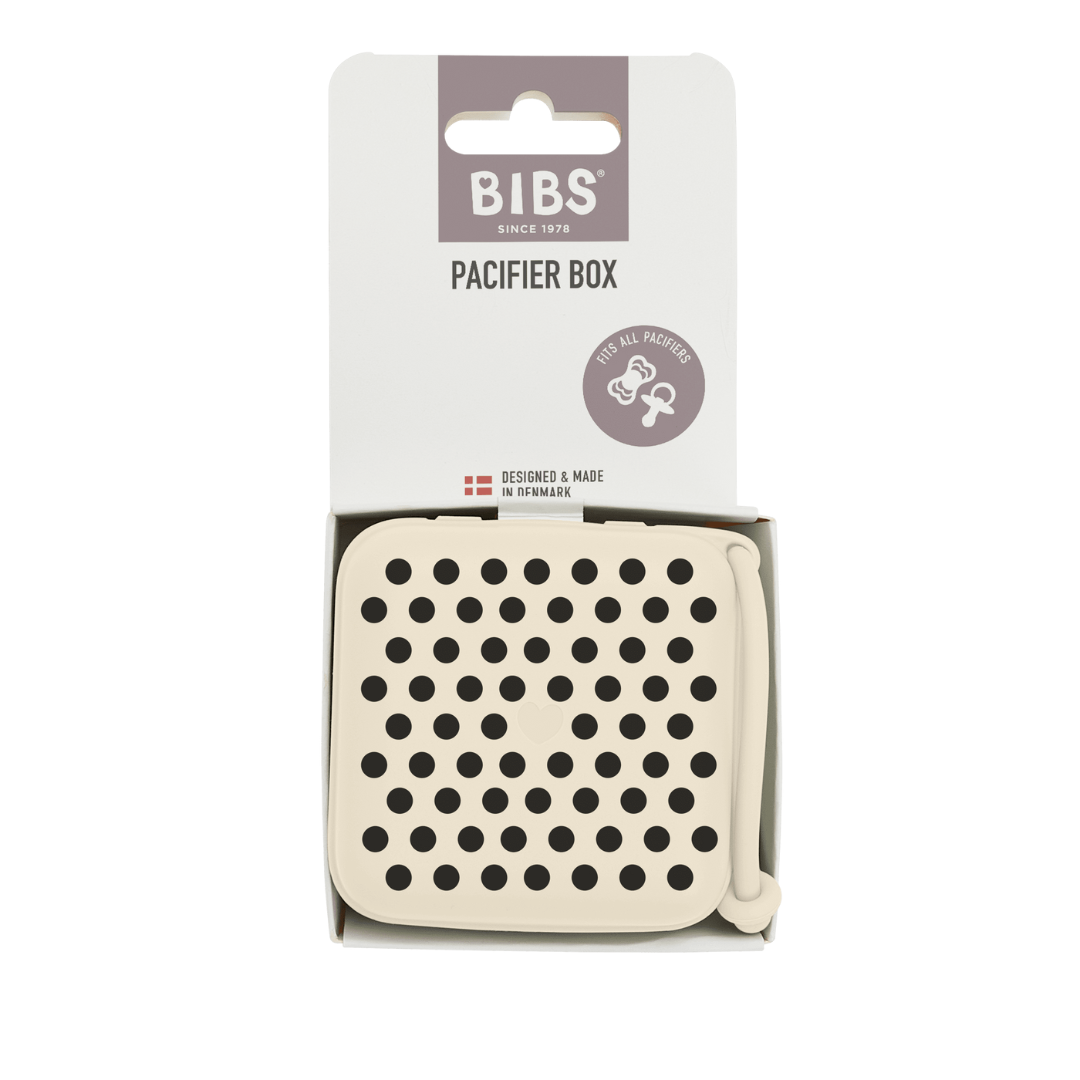 BIBS - Cutie multifunctionala pentru depozitare suzete, Studio Collection Polka Dots, Ivory Black - gogobaby.ro
