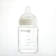 Biberon din sticla Anti-colici Mombella Classic, 180 ml, cu Tetină Silicon S - Flux Lent (0-3 Luni) - Ivory