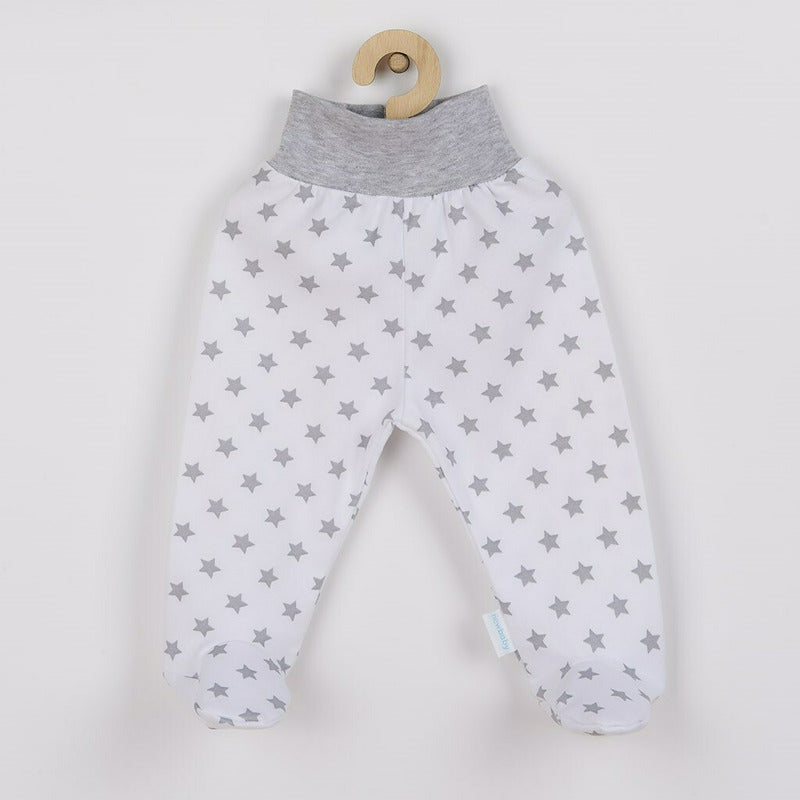 Pantalonasi, New Baby, Cu botosei, Marime 56, Din bumbac 100%, Classic II Grey with stars - gogobaby.ro
