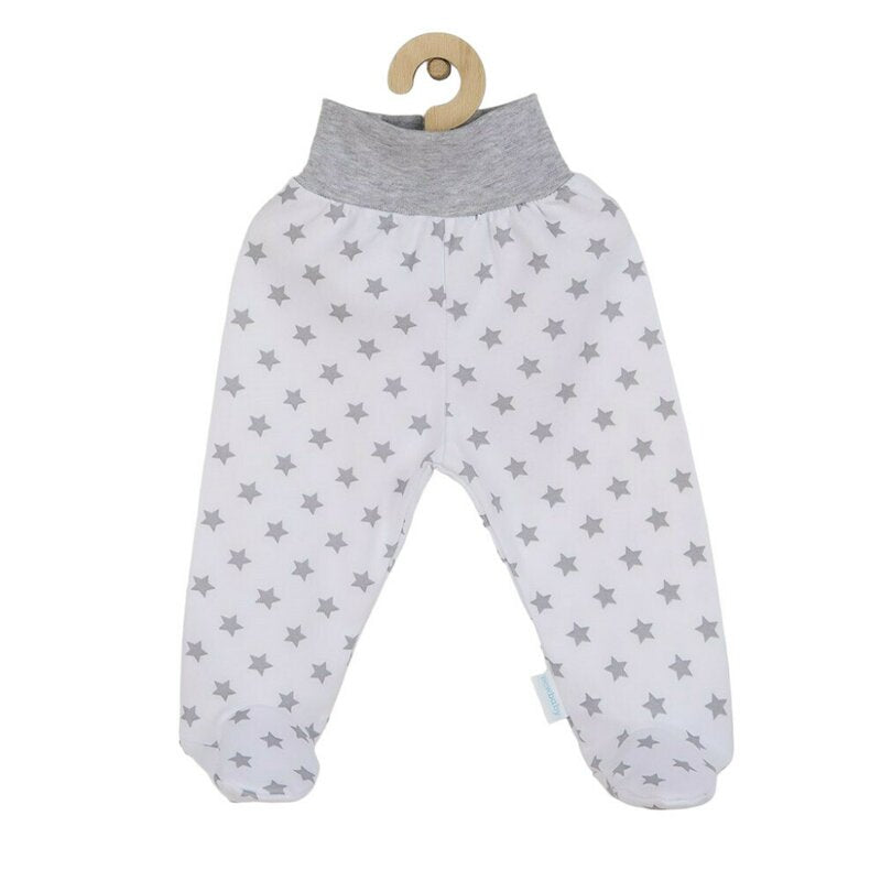 Pantalonasi, New Baby, Cu botosei, Marime 56, Din bumbac 100%, Classic II Grey with stars - gogobaby.ro