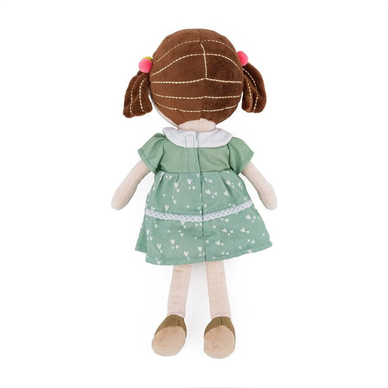 Papusa, Petite&Mars, Hannah, Din plus, 35 cm, Ambalaj cu mini puzzle din carton, 0 luni+, Multicolor