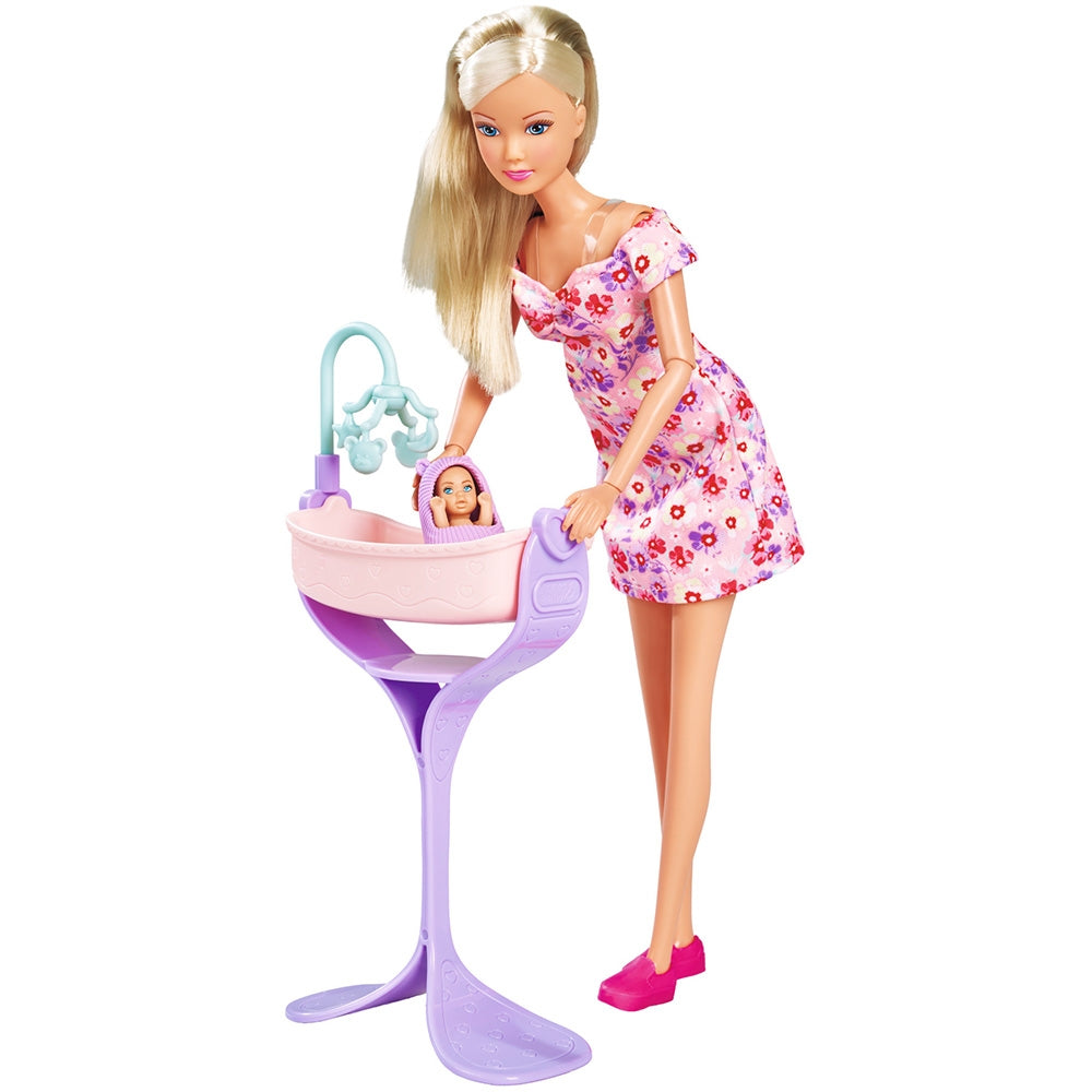 Papusa Simba Steffi Love Hello Baby 29 cm cu accesorii - gogobaby.ro