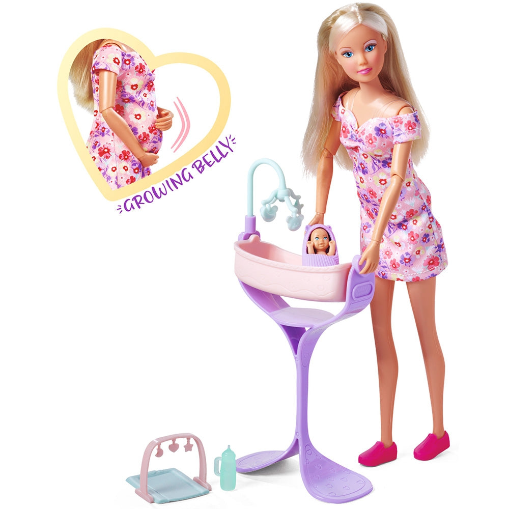 Papusa Simba Steffi Love Hello Baby 29 cm cu accesorii - gogobaby.ro