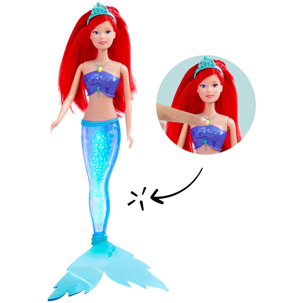 Papusa Simba Steffi Love Sparkle Mermaid 29 cm cu lumini - gogobaby.ro