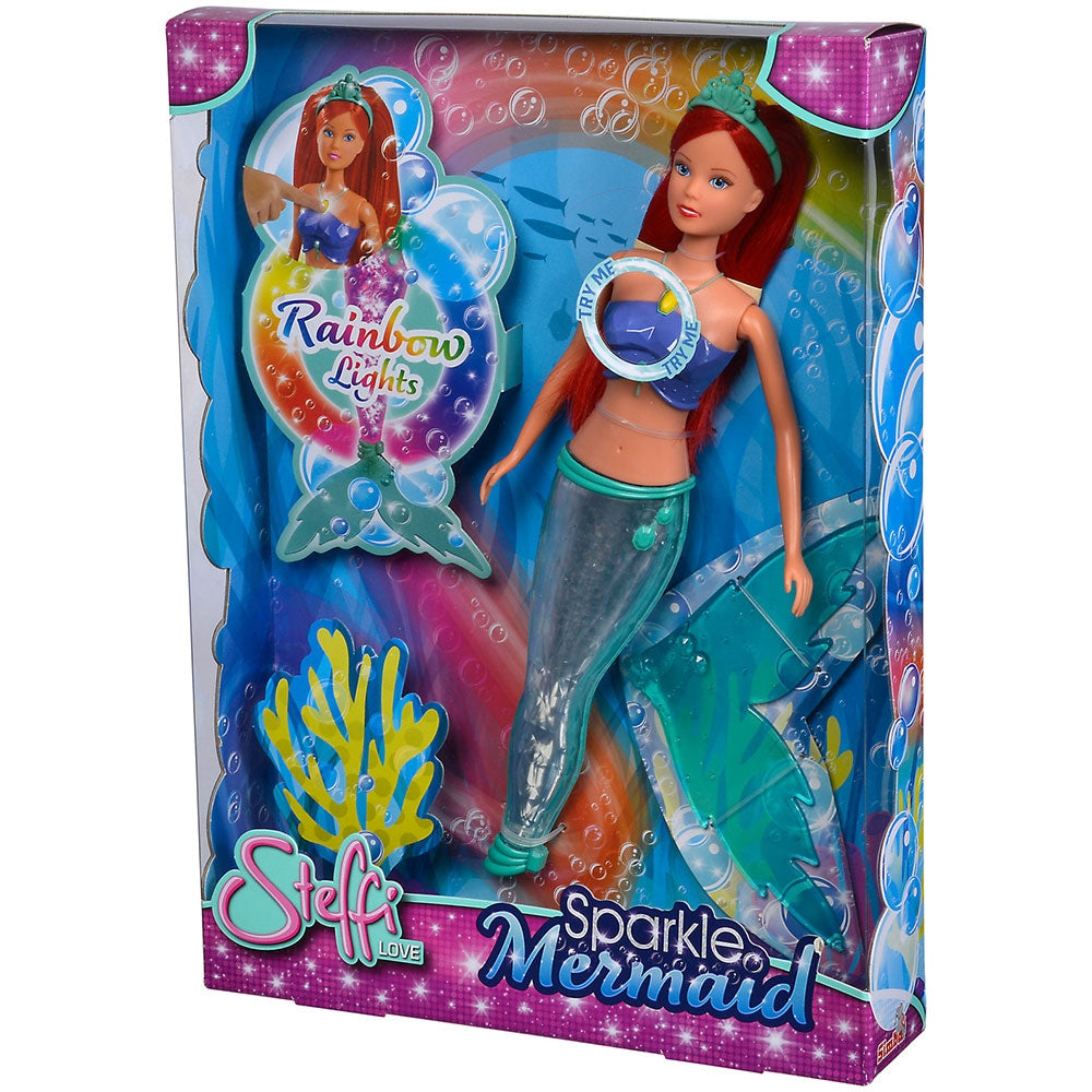 Papusa Simba Steffi Love Sparkle Mermaid 29 cm cu lumini - gogobaby.ro